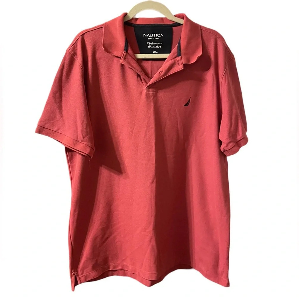 NAUTICA RED CLASSIC FIT POLO